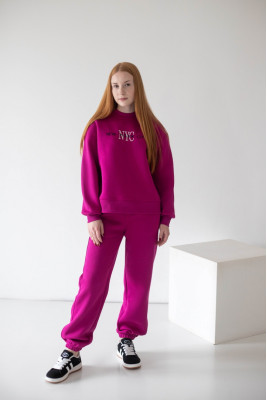 Жіночий теплий костюм oversize із триниткового футера з начосом